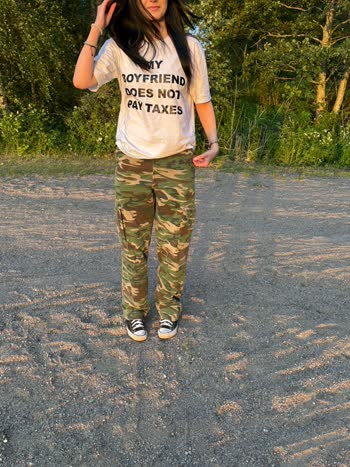 Duvachon MY BOYFRIEND DOES NOT PAY TAXES tee, worn, lifestyle