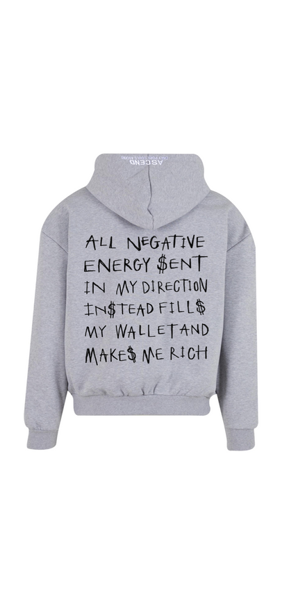 Duvachon CERTIFIED HUSTLER grey hoodie, back