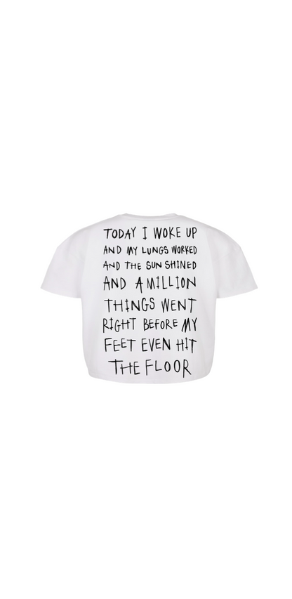 Duvachon SIGN HERE white tee, back